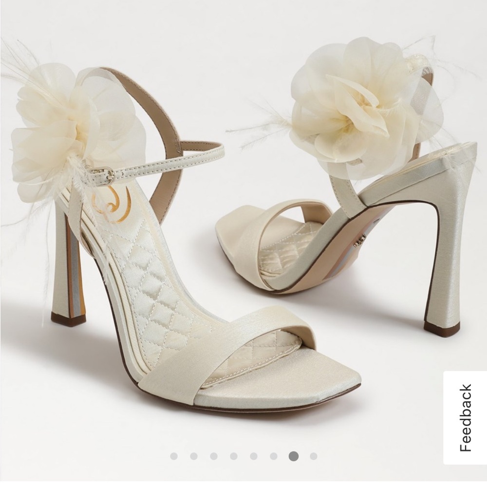 Sam Edelman Leana Pearl Ivory Silk Sandals NWT